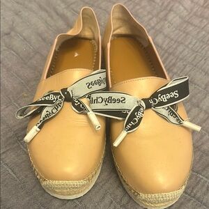 See By Chloe Beige Espadrille Flats